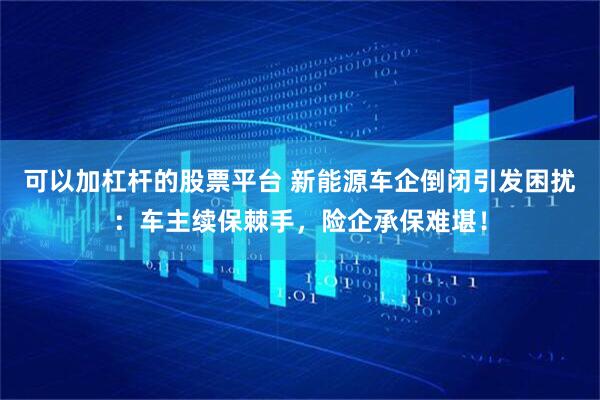 可以加杠杆的股票平台 新能源车企倒闭引发困扰：车主续保棘手，险企承保难堪！