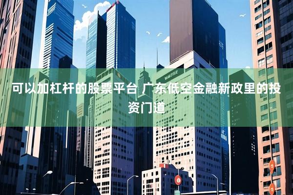 可以加杠杆的股票平台 广东低空金融新政里的投资门道